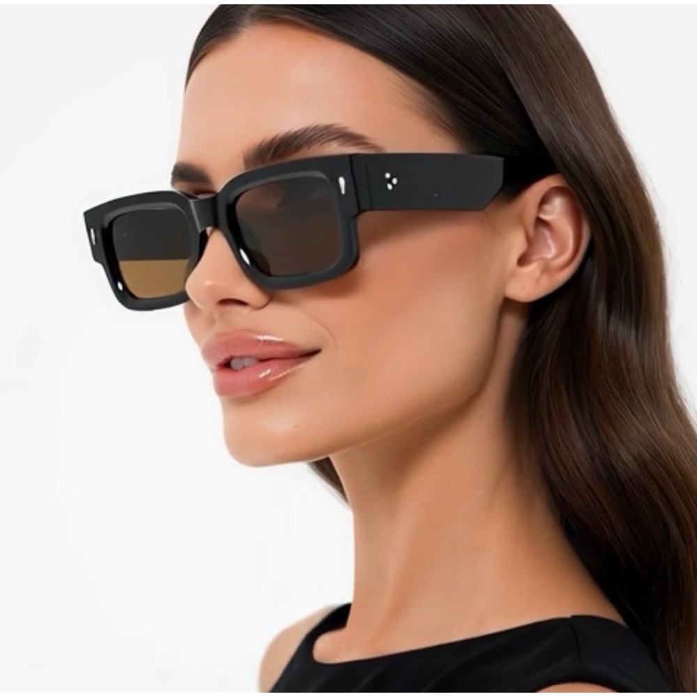 Boldโ Square Sunglasses Women's Brown Lens Fashion Eyewear Flat Top Shades Gafas